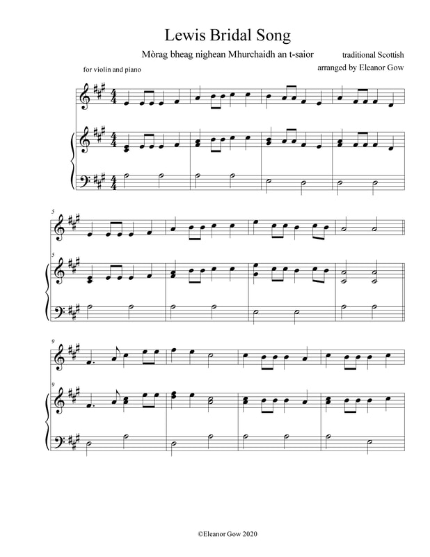 Lewis Bridal Songs - ELEANOR GOW SCOTTISH AND OTHER SONGS EASY ARRANGEMENTS  FREE SHEET MUSIC